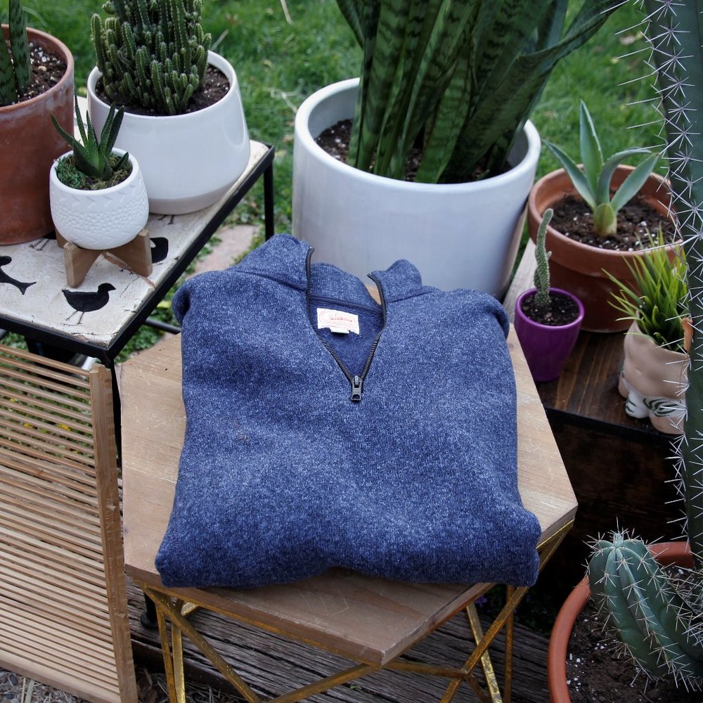 J. Crew Quarter Zip Navy Blue Heather Sweatshirt